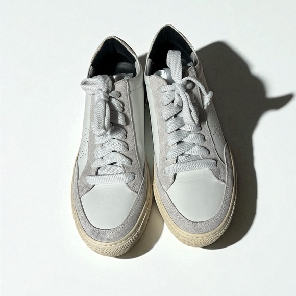 🌻P448 Soho Low Top White/Silver Sneakers Women's Size 38 - Picture 6 of 12